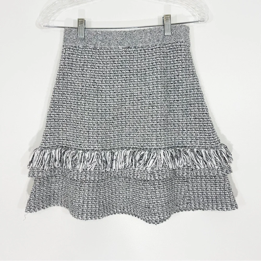 Anthropologie Maeve Tamara Fringed Mini Sweater Skirt Size XS - Picture 2 of 8